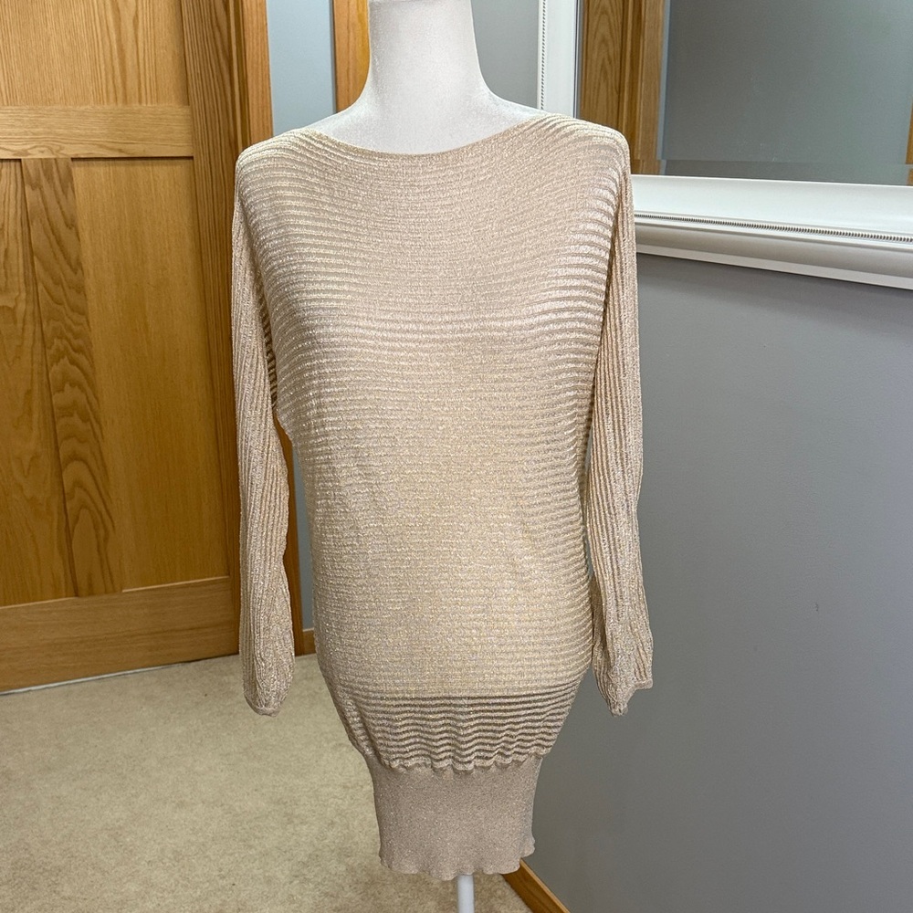 Bebe Shimmering Beige Sweater